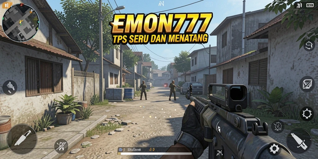 Tangkapan layar gameplay EMON777 yang menunjukkan aksi tembak-menembak seru.