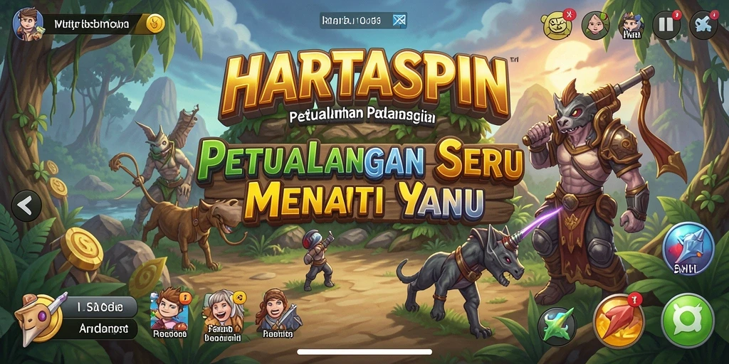 Screenshot HARTASPIN menampilkan pemain saat menjelajahi dunia petualangan.
