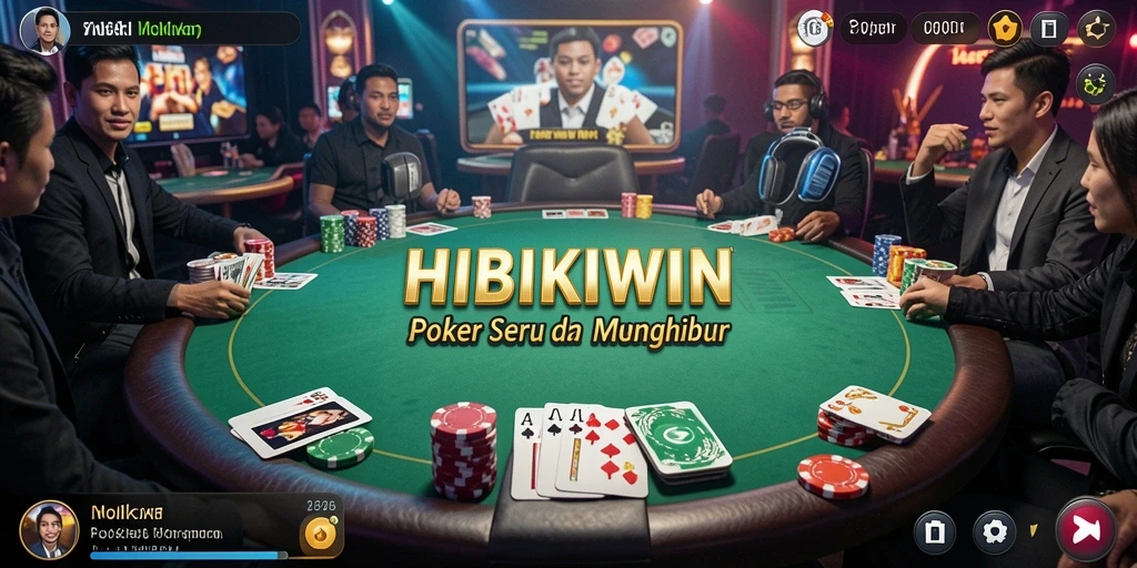 Tampilan gameplay seru dalam aplikasi Poker HIBIKIWIN.