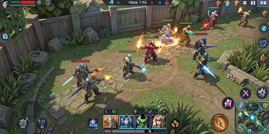 Screenshot menampilkan aksi seru dalam gameplay SLG HOYE55.