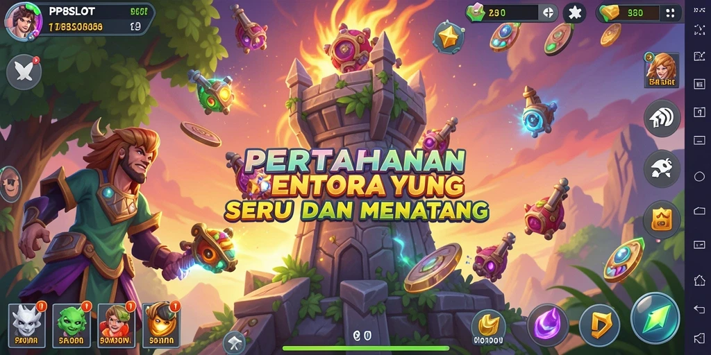 Tampilan gameplay menara pertahanan yang menegangkan di PP8SLOT.