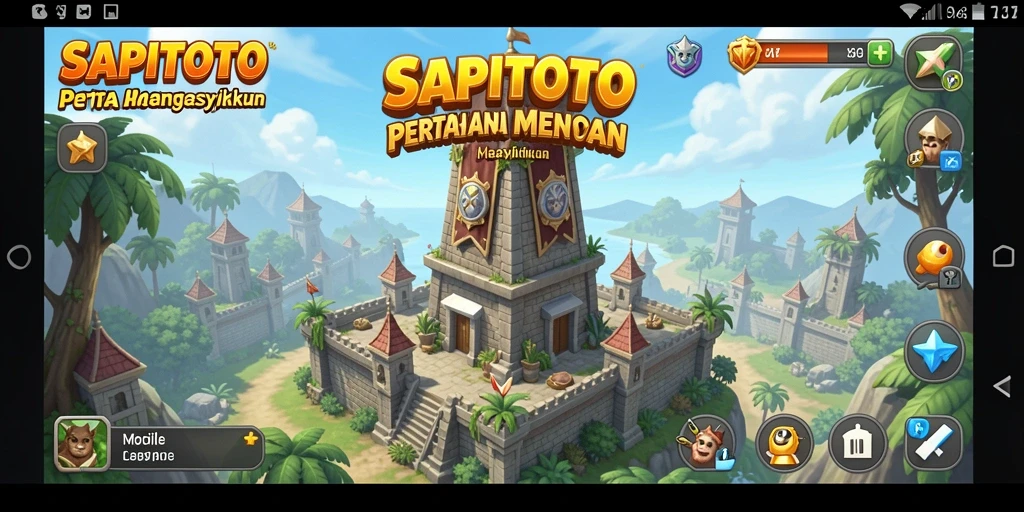 Gameplay seru di SAPITOTO dengan berbagai menara dan musuh.