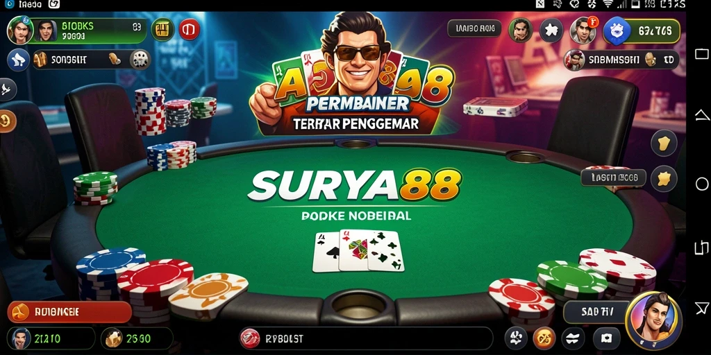 Gameplay Poker intens dengan grafik memukau di SURYA88.