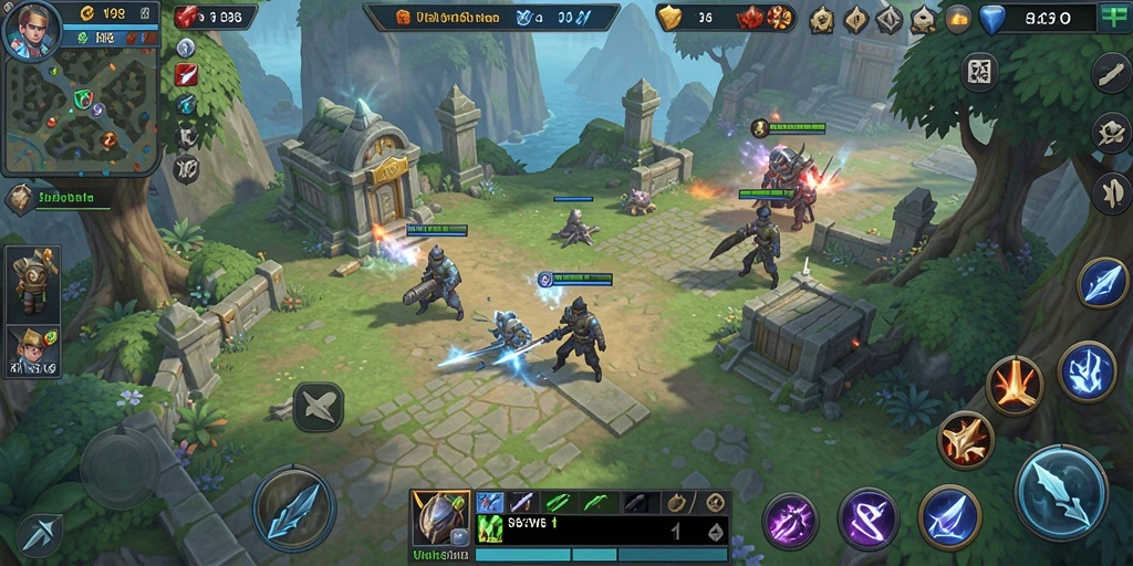 Screenshot V98 menampilkan pertempuran strategis yang mendebarkan.